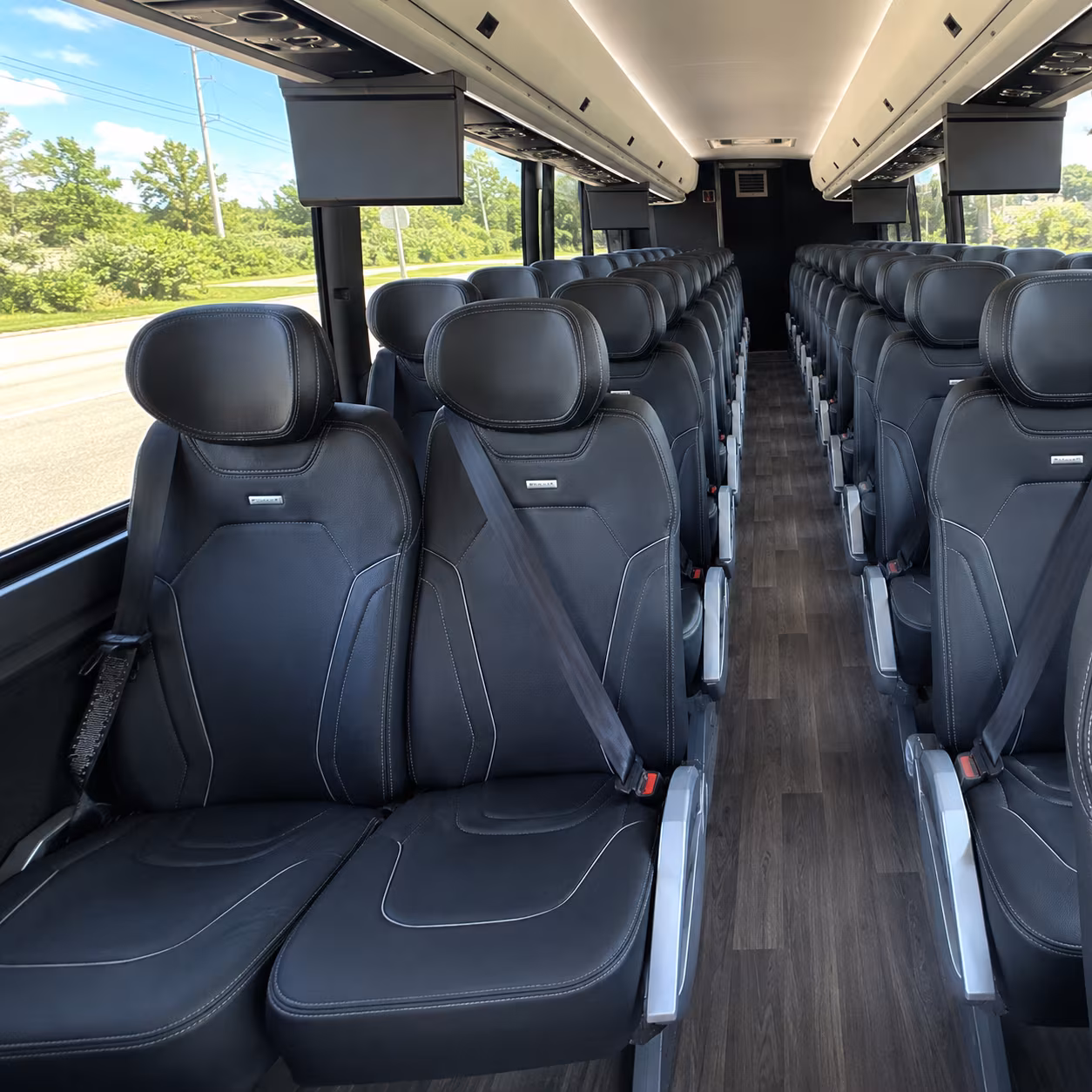 56 passenger charter bus interior