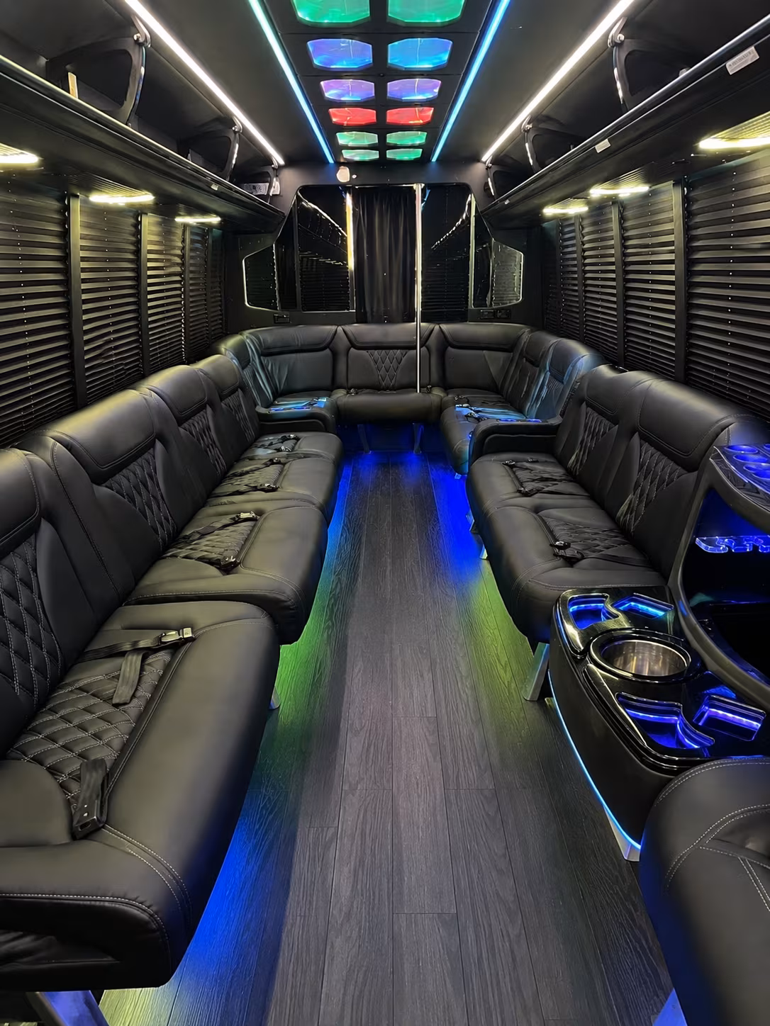 gresham 20 passenger party bus interior