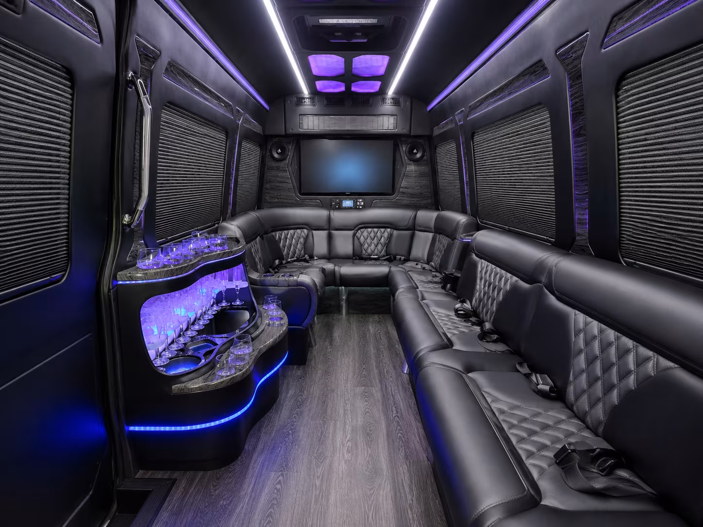 gresham 30 passenger party bus inside