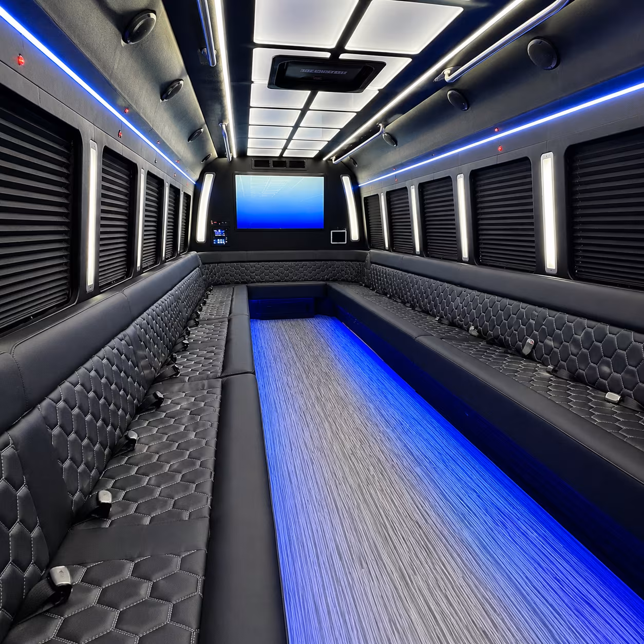 gresham 50 passenger party bus inside