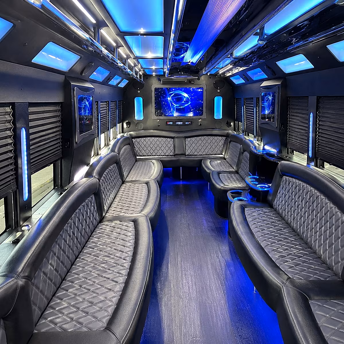 gresham 50 passenger party bus interior